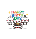 動く！白たまの誕生日＆お祝い（個別スタンプ：1）