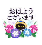 【涼感】黒ねこ×夏の気づかい（個別スタンプ：2）