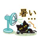 【涼感】黒ねこ×夏の気づかい（個別スタンプ：17）