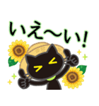 【涼感】黒ねこ×夏の気づかい（個別スタンプ：25）