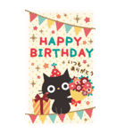 BIGスタンプ★黒ねこの誕生日＆お祝い（個別スタンプ：1）
