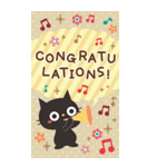 BIGスタンプ★黒ねこの誕生日＆お祝い（個別スタンプ：5）