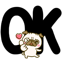 [LINEスタンプ] デカ文字で伝わる‼︎可愛すぎないパグさん