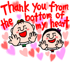 [LINEスタンプ] Thank you with iove stampの画像（メイン）