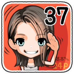 [LINEスタンプ] 女子髪型♡37 耳かけくびれロブさん
