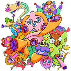 [LINEスタンプ] 【BIG】いろんなモンスター 〜いろもん〜