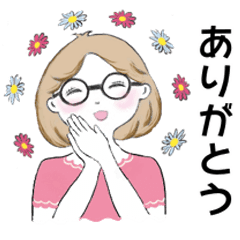 [LINEスタンプ] のんびり屋のまるめがねさん