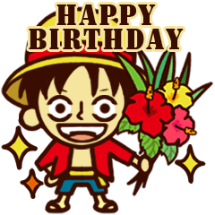 [LINEスタンプ] 【動く】ONE PIECE 誕生日をお祝い！